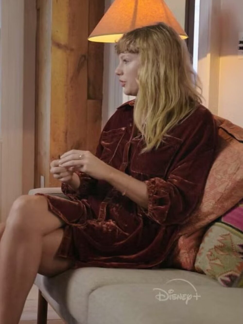 ISO Free People Lux Velvet Shirt Dress in Burnt Red Size Small